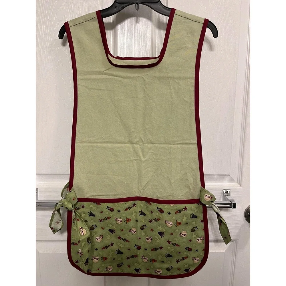 Handmade Christmas Print Apron: Santa Kitchen Apron, Adult XS-XL